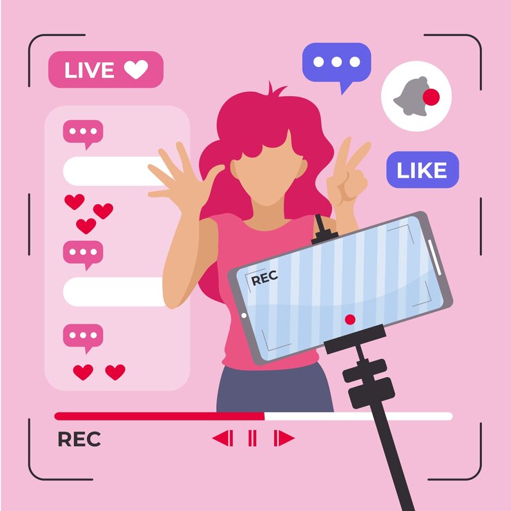 influencer grabando nuevo video