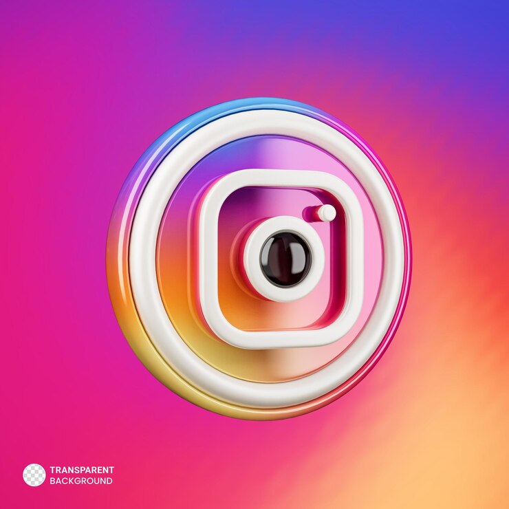 representacion 3d icono instagram